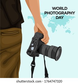 World photography day vector concept