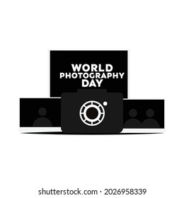 World Photography Day Vector Design. Great for greeting card, banner, poster