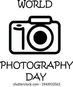 World Photography Day Vector Illustration With Grey Background, Editable With EPS 10 Vector.