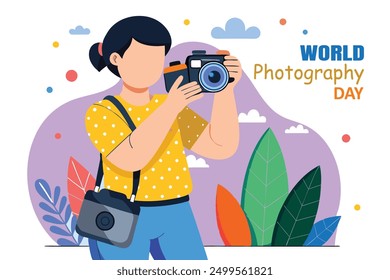 World photography day vector illustration art. 