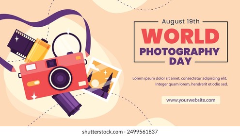 World photography day vector illustration art. 