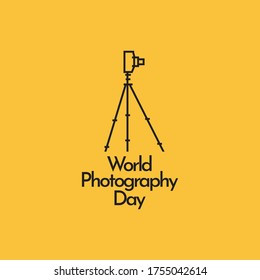 World photography day vector template. Design for banner, greeting cards or print.
