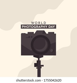 World photography day vector template. Design for banner, greeting cards or print.
