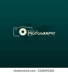 World photography day vector, typography design with camera. good template for world photography day design.