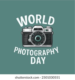 World Photography Day vector typography design.