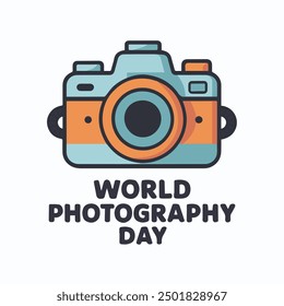Día Mundial de la Fotografía Vector Diseño tipográfico 