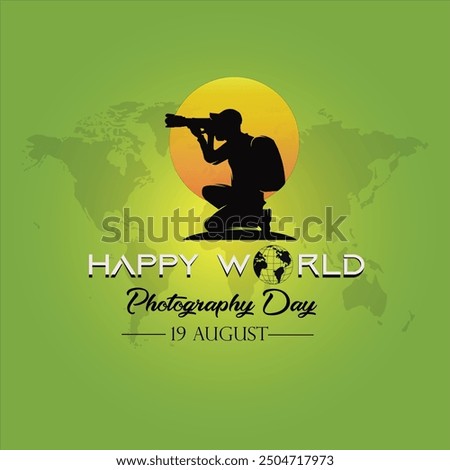 World photography day vector, typography design with camera. good template for world photography day design