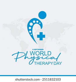 World Physical Therapy Day, 8. September, Grußkarte, bearbeitbare Vorlage, Social-Media-Post-Design, Vektordatei, Stockgrafik, World Physical Therapy Day Banner-Design.