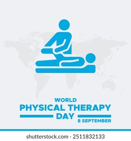 World Physical Therapy Day, 8 September, greeting card, editable template, social media post design, vector file, stock illustration, World Physical Therapy Day banner design.