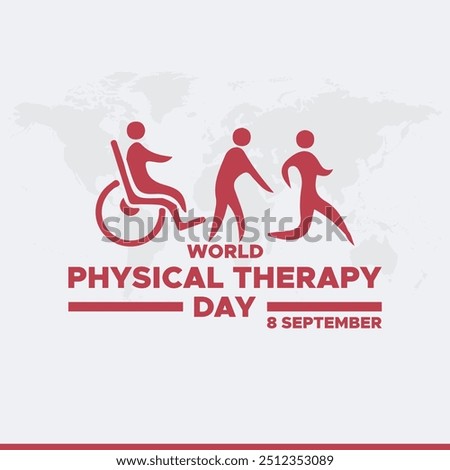 World Physical Therapy Day, 8 September, greeting card, editable template, social media post design, vector file, stock illustration, World Physical Therapy Day banner design.