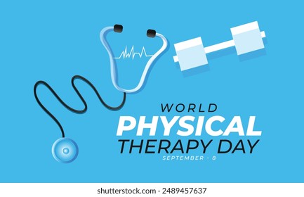 World Physical therapy day. background, banner, card, poster, template. Vector illustration.
