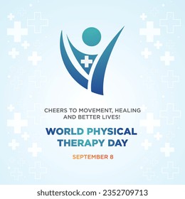 World Physical Therapy Day, September 8, Vector Design Template