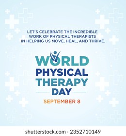 World Physical Therapy Day, September 8th Typography Template  Vector svg