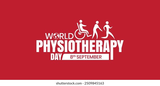 World Physical Therapy Day, September 8th Typography Template Vector, World Physiotherapy (PT) Day.  World Physical Therapy Day Creative Banner Poster Social Media web Post Design.