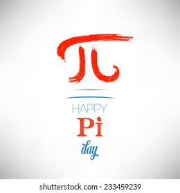 World Pi Day flat design vector illustration on white background