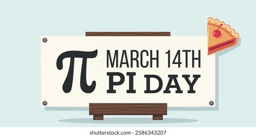 World Pi Day Illustration with Mathematical Constants, Greek Letters or Baked Sweet Pie for Landing Page in Hand Drawn Cartoon Symbol Templates