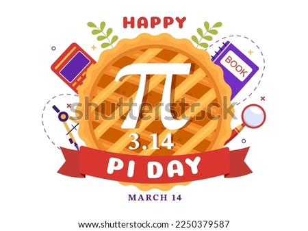 World Pi Day Illustration with Mathematical Constants, Greek Letters or Baked Sweet Pie for Landing Page in Hand Drawn Cartoon Symbol Templates Zdjęcia stock © 