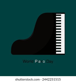 World Piano Day. Vector illustration of a grand piano top view, as a banner or poster for social media.