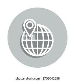World, pin, geolocation badge icon. Simple glyph, flat vector of business icons for ui and ux, website or mobile application