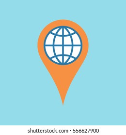World and pin icon