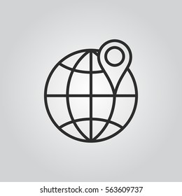 World and pin icon