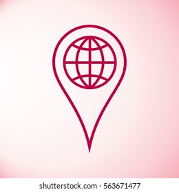 World and pin icon