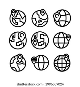 world pin icon or logo isolated sign symbol vector illustration - Collection of high quality black style vector icons
