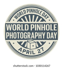 World Pinhole Photography Day, April 27, Rubber Stamp, Vector Illustration