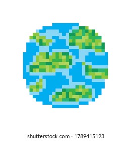 World pixel art. Vector picture.