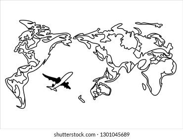 World. Plane. Line
