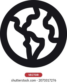 Icono de vector negro del planeta mundial 