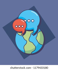 world planet communication message chat