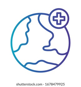 planetario mundial con diseño de ilustración vectorial de línea de degradado
