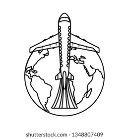 world planet eart with airplane