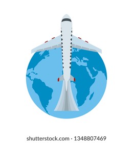 world planet eart with airplane