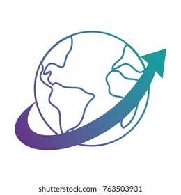 world planet earth with arrow