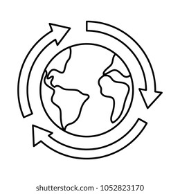 world planet earth with arrows