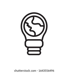 world planet earth in bulb light line style vector illustration design