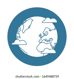 world planet earth with clouds vector illustration design
