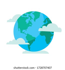 world planet earth with clouds vector illustration design