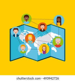 world planet earth community vector illustration design