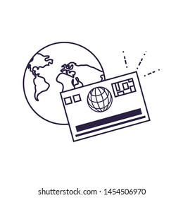 world planet earth with credit card
