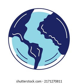 estilo de dibujo del planeta Tierra mundial