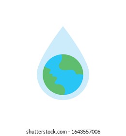world planet earth in drop flat style vector illustration design
