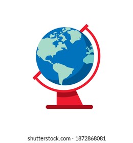 world planet earth flat style icon vector illustration design