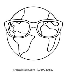 world planet earth with glasses