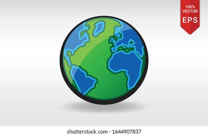 world planet earth globe map icon