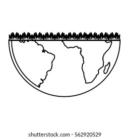 world planet earth with grass vector illustration design