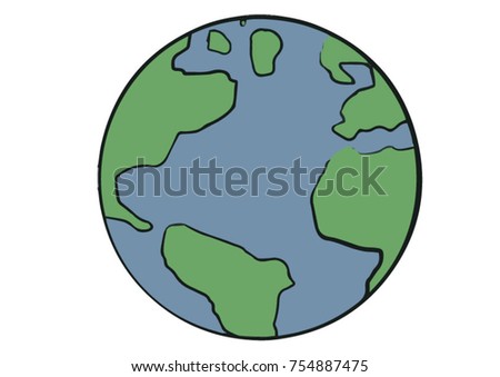 world planet earth green and blue, two colours, continents and water, view of pazifik, southamerica, america, afrika, europe, 