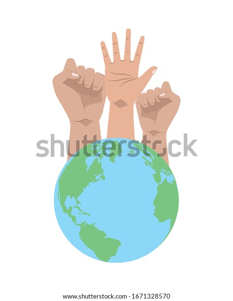 手を持つ地球の地球を保護するベクターイラストデザイン のベクター画像素材 ロイヤリティフリー